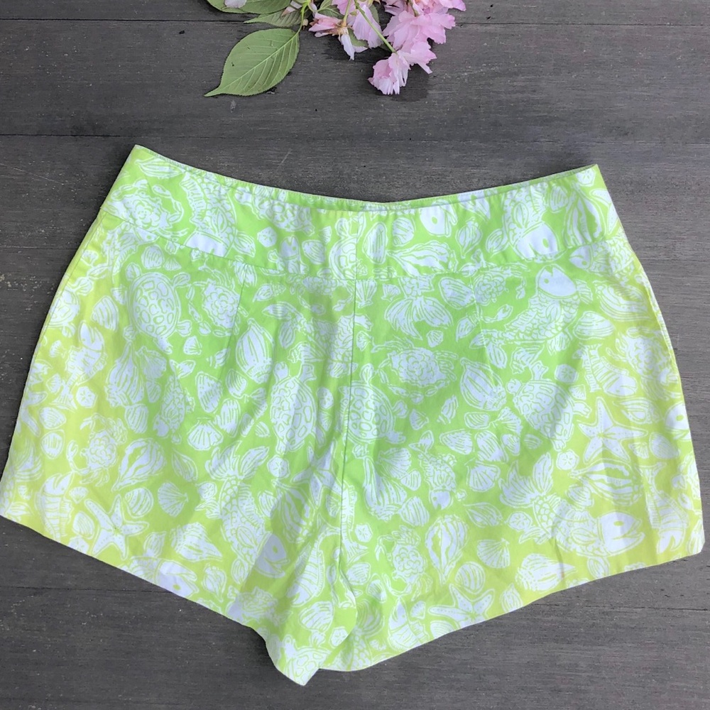 Lilly Pulitzer Neon Green Sea Shore Shorts Size 2 - Picture 3 of 4